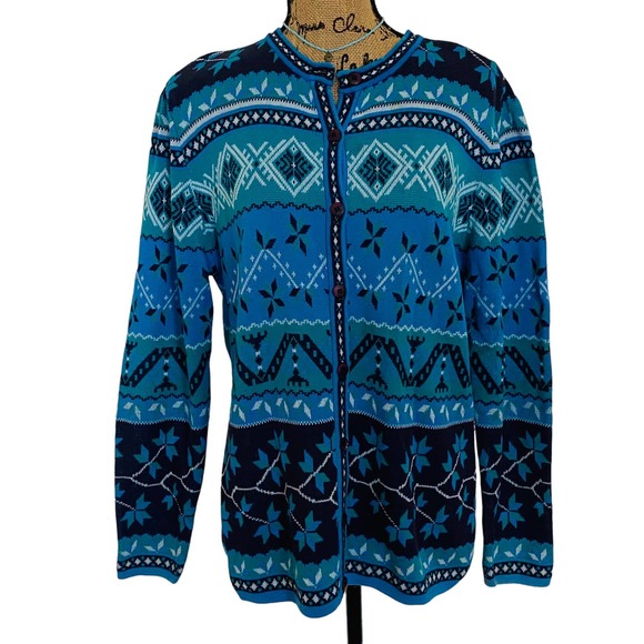 First Issue American Design 100% Cotton Aztec Geometric Tribal Cardigan Sweater - Picture 3 of 7